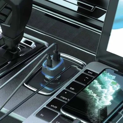 Porodo 120W Dual Output Car Super-Fast Charger - Black